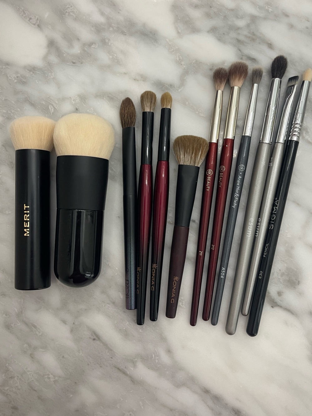 Westman Atelier Brush Collection in Black, Burgundy & Silver